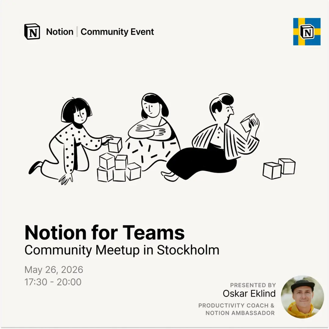 Notion for Teams (Community Meetup in Stockholm)