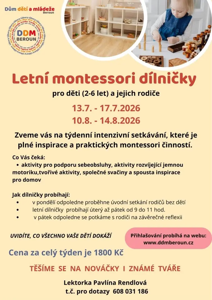 Letní týdenní montessori dílničky - srpen 