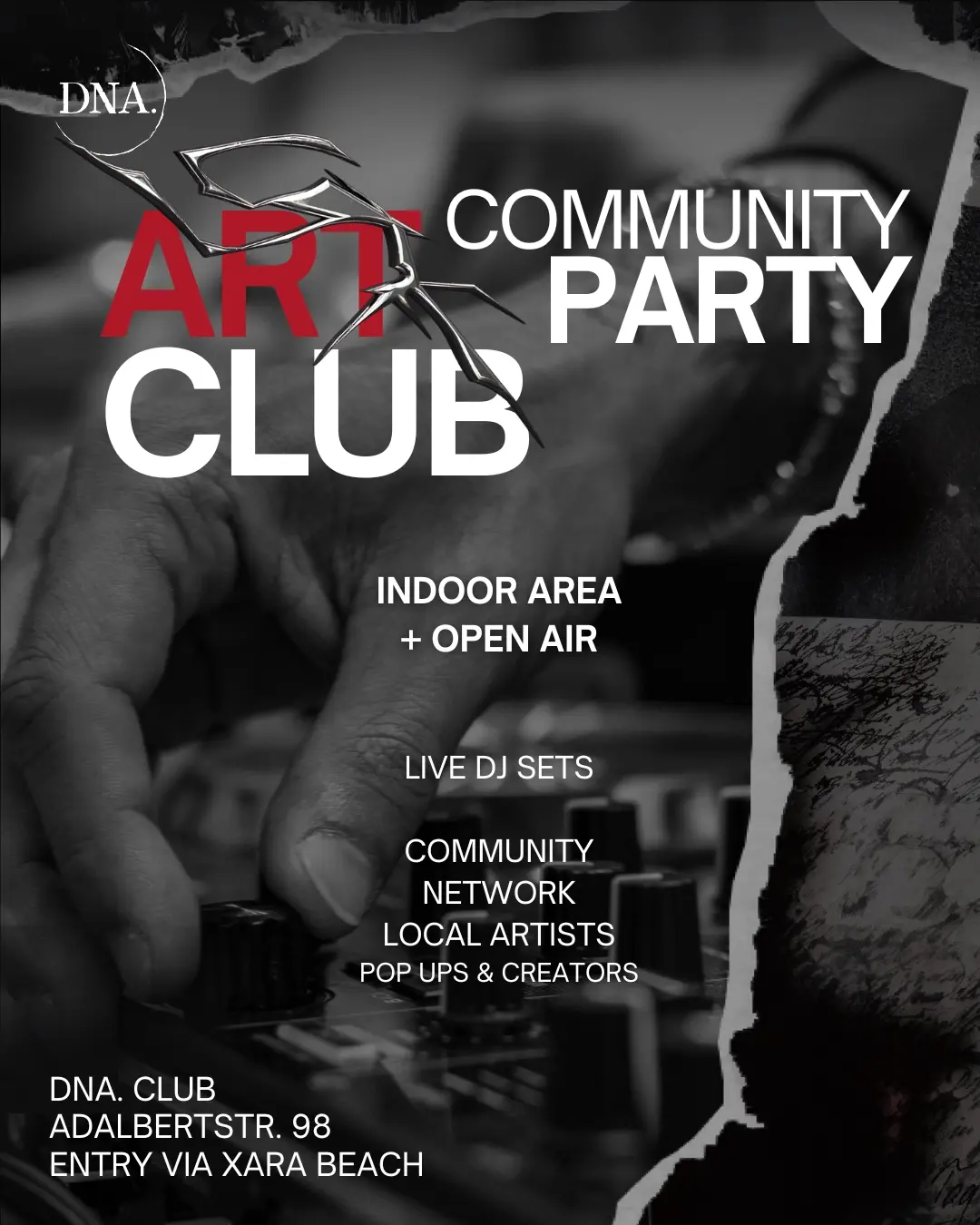 FREE ENTRY: Connect & RAVE: Community OPEN AIR at DNA. CLUB: Tech House, Techno & Bounce
