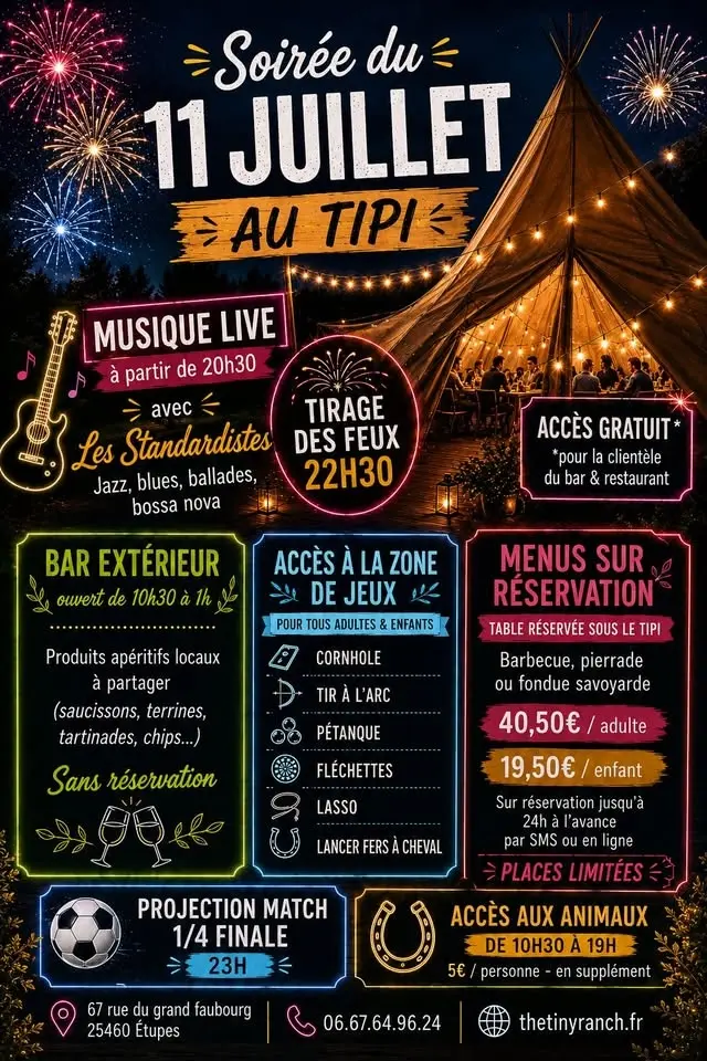 🎆🎶 Feux d'artifices - 11 Juillet Au Tipi Etupes 🎆🎶