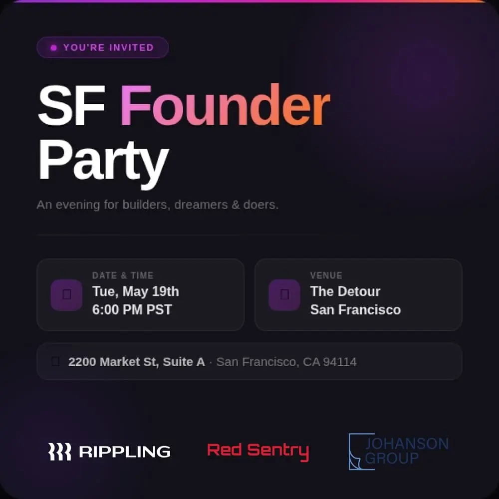 SF Founder Party feat. The Room Podcast and The Prompting Company (YC S25)