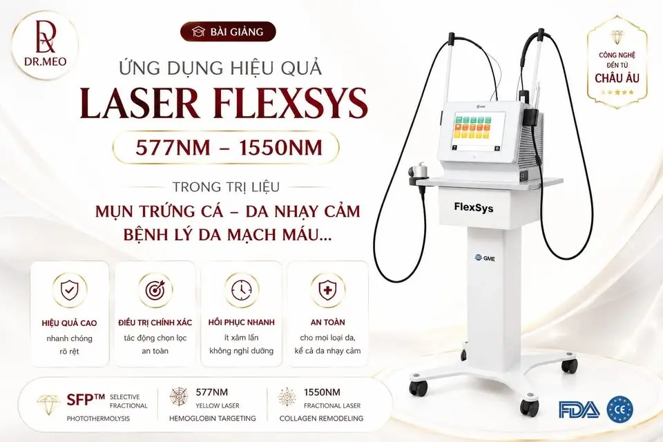 FLEXSYS 577NM-1550NM TRỊ LIỆU ĐỈNH CAO TRONG MẠCH MÁU VÀ VIÊM