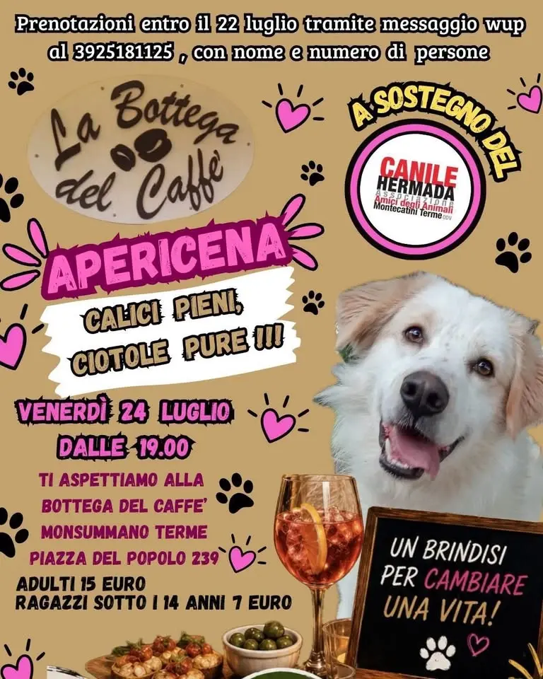 Apericena di beneficenza a favore del canile Hermada
