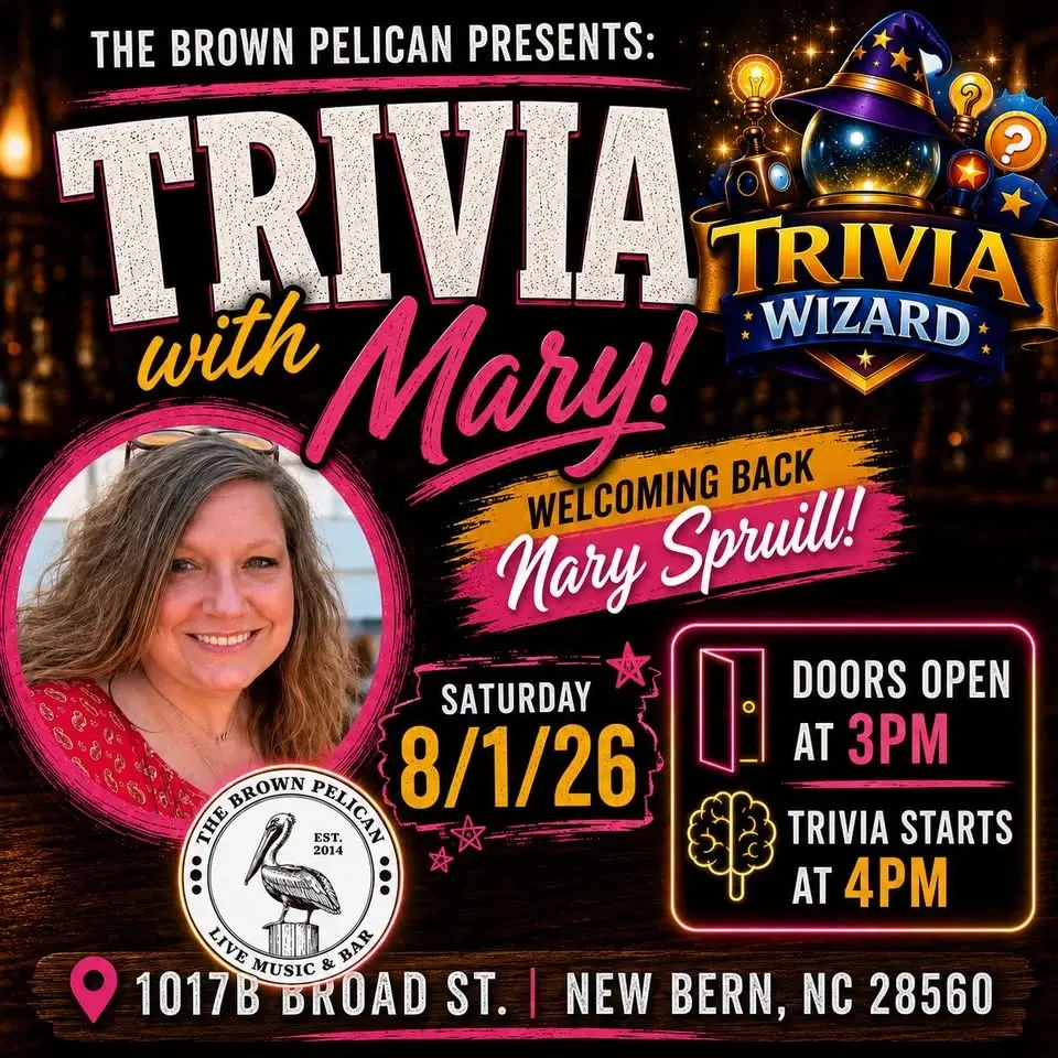 🧠 THE BROWN PELICAN PRESENTS: TRIVIA WITH MARY 🍻