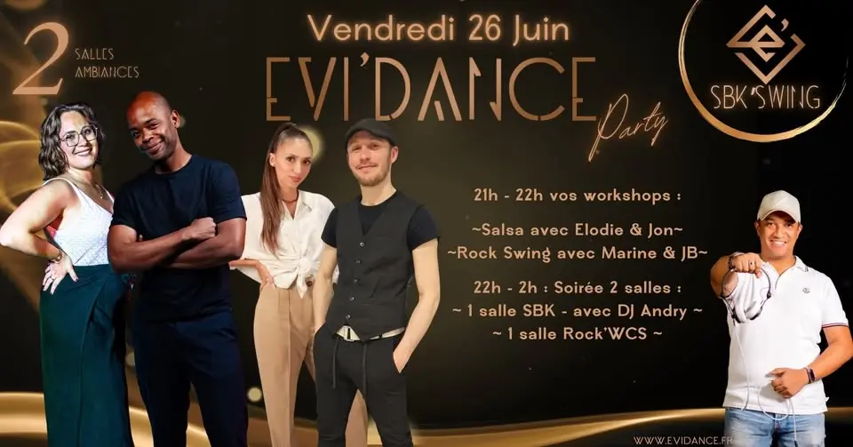 Evi'Dance Party - Workshops + Soirée 2 salles - 26 Juin