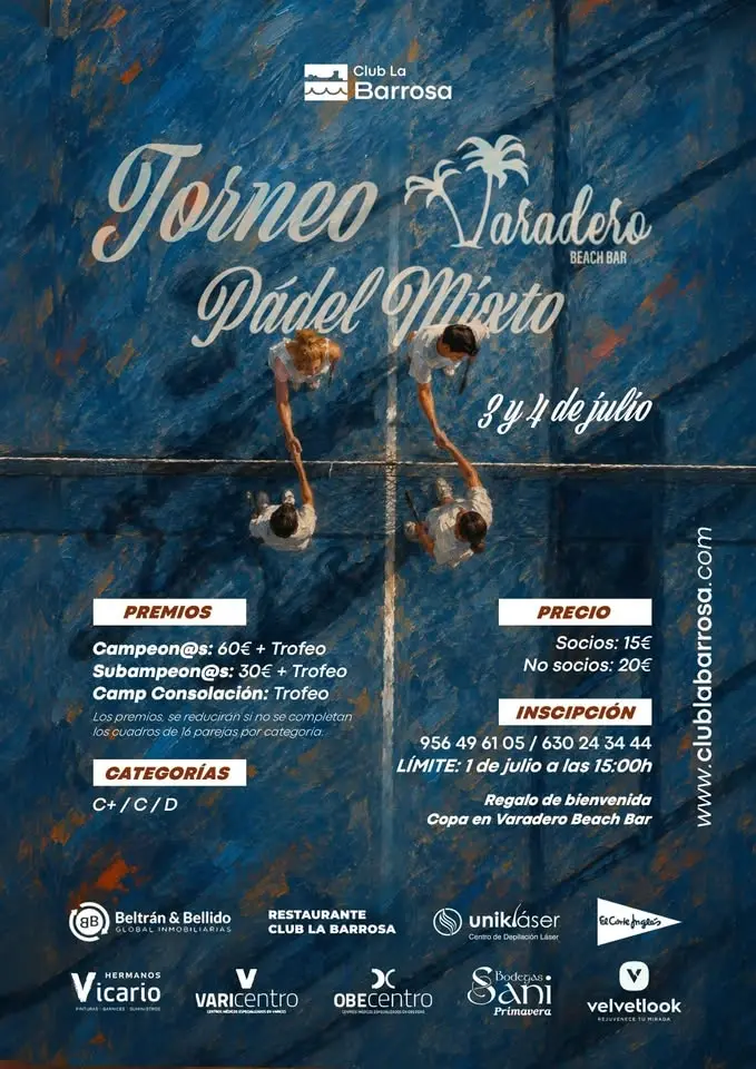 Torneo Varedero. Pádel Mixto. 3 y 4 de julio.