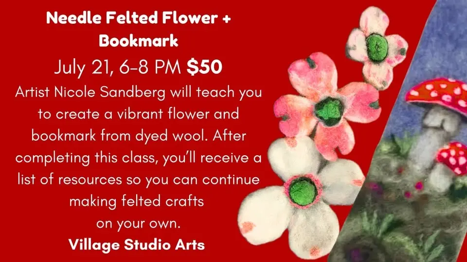 Needle-Felted Flower and Bookmark