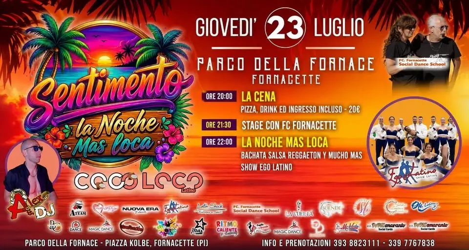 Giovedi 23 Luglio Sentimiento Parco della Fornace Fornacette