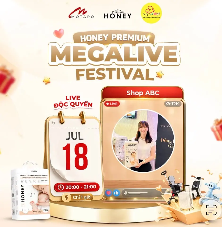 MegaLive Tả Honey PreMium tại ABC baby Shop