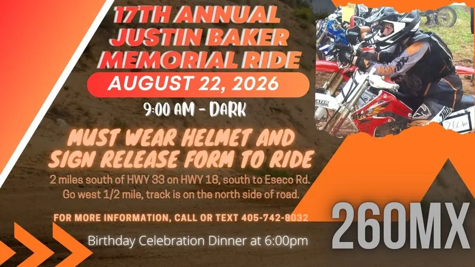 17th Annual Justin Baker Memorial Ride and Birthday Cookout