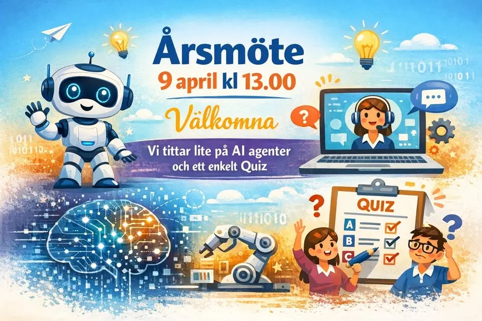Årsmöte samt lite info kring AI agenter + Quiz (om modeord)