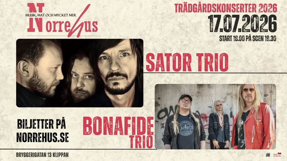 Sator Trio & Bonafide Trio - TRÄDGÅRDSKONSERTER 2026