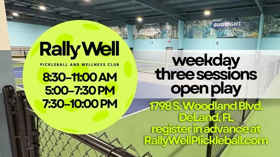 WEEKDAY OPEN PLAY - Three Sessions Daily at RallyWell Pickleball and Wellness Club