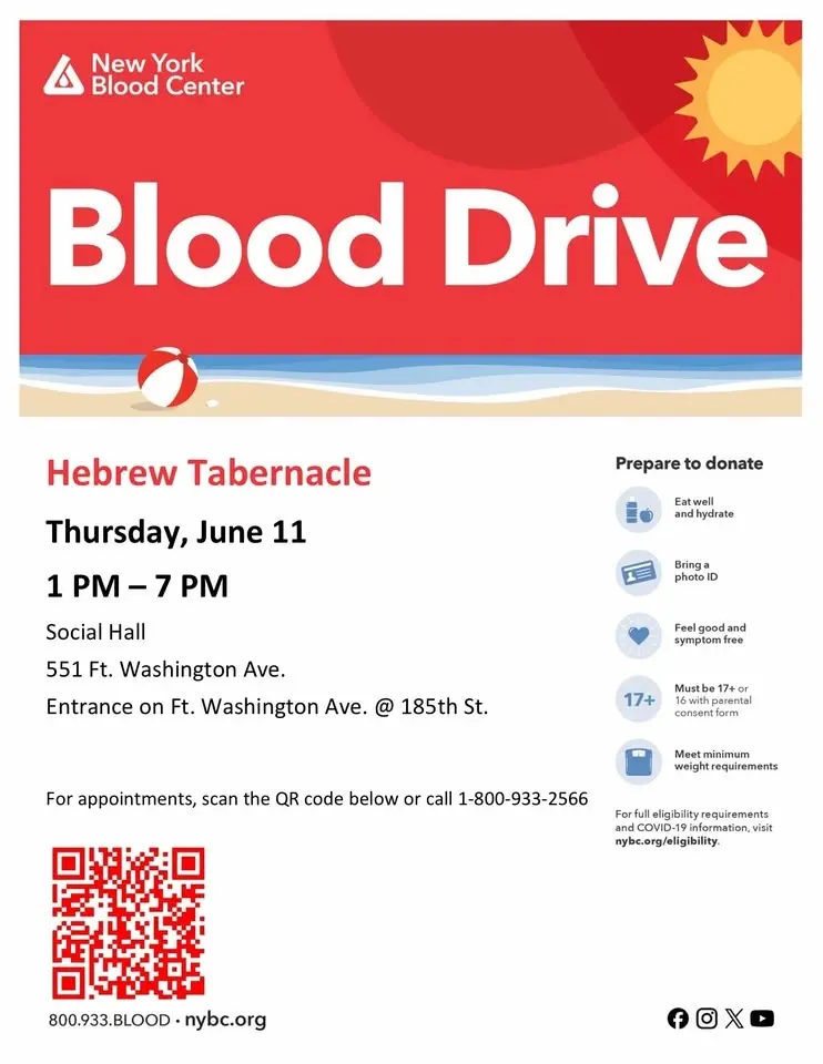 Summer Blood drive at Hebrew Tabernacle