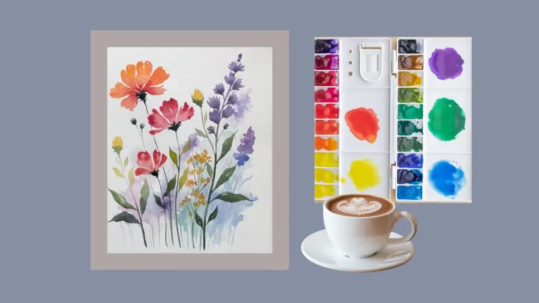 🎨☕️Art Fika- Let's paint beautiful flowersTogether!🌷🍃