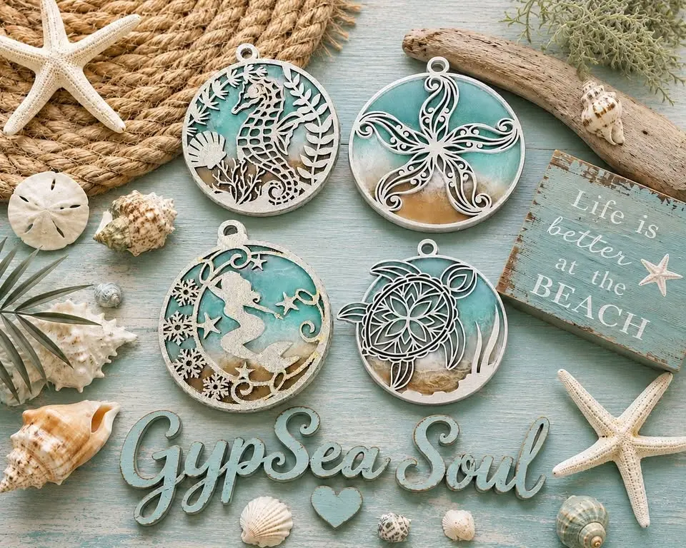 Christmas In July Resin Art Christmas Ornaments