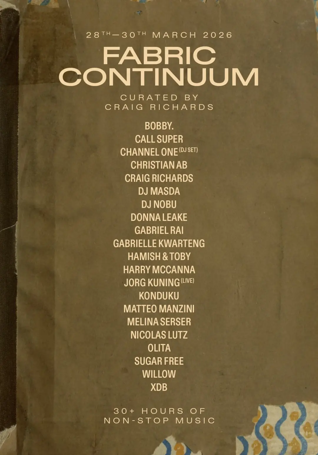 Continuum: Craig Richards, Call Super, Nicolas Lutz, DJ Nobu, Channel One, Gabrielle Kwarteng