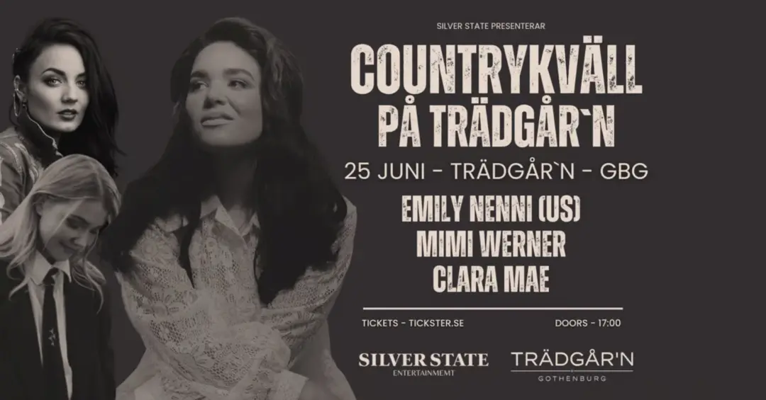 Countrykväll med Emily Nenni, Clara Mae & Mimi Werner