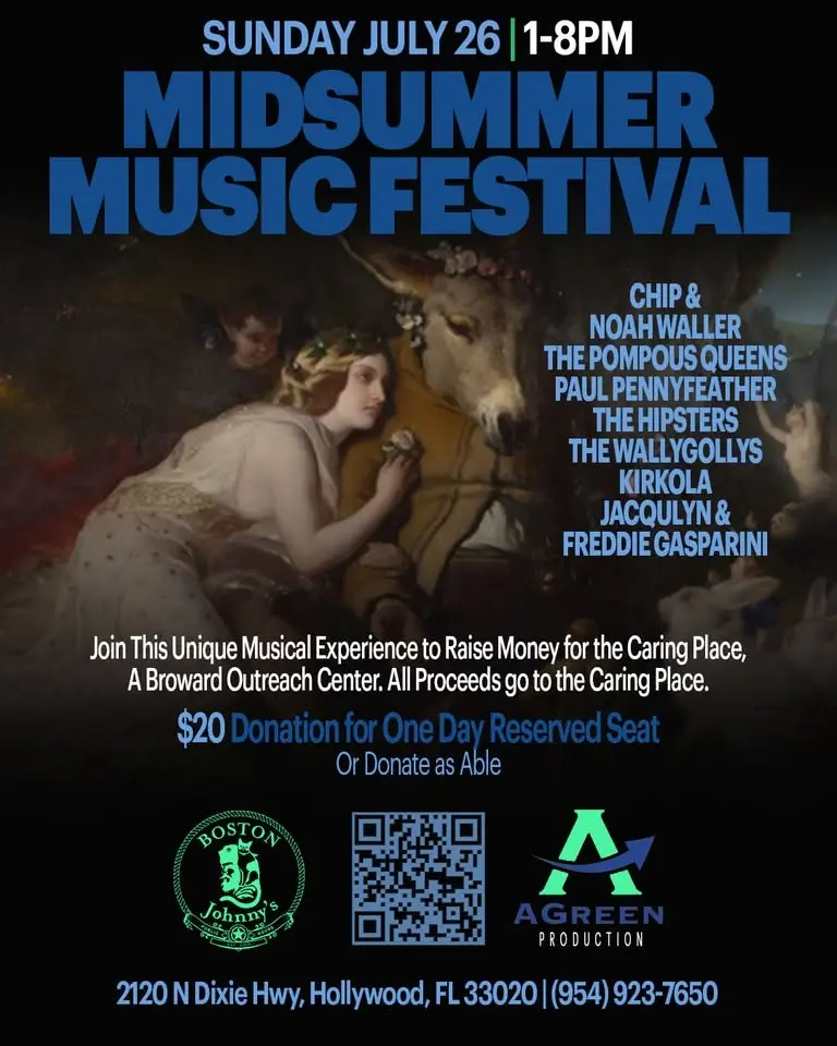 MIDSUMMER MUSIC FESTIVAL FUNDRAISER @ Boston Johnny's, Hollywood - Sun. July 26