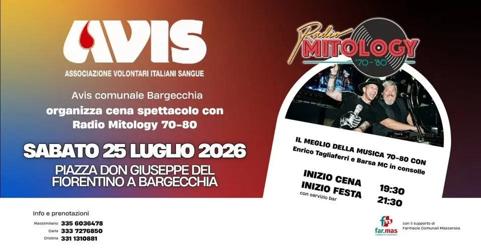 Sab 25/07 MITOLOGY 70-80 @ BARGECCHIA (LU)