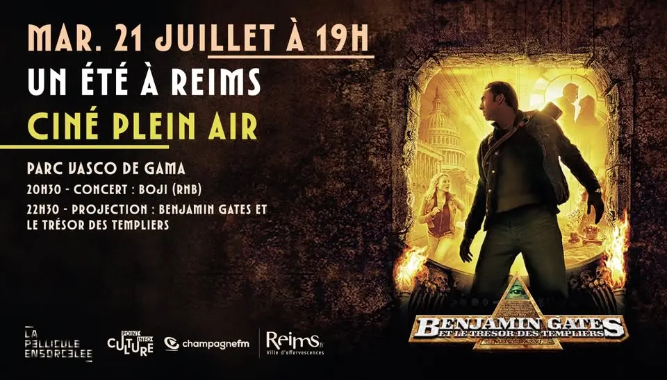 Ciné Plein Air Reims • Benjamin Gates et le trésor des templiers