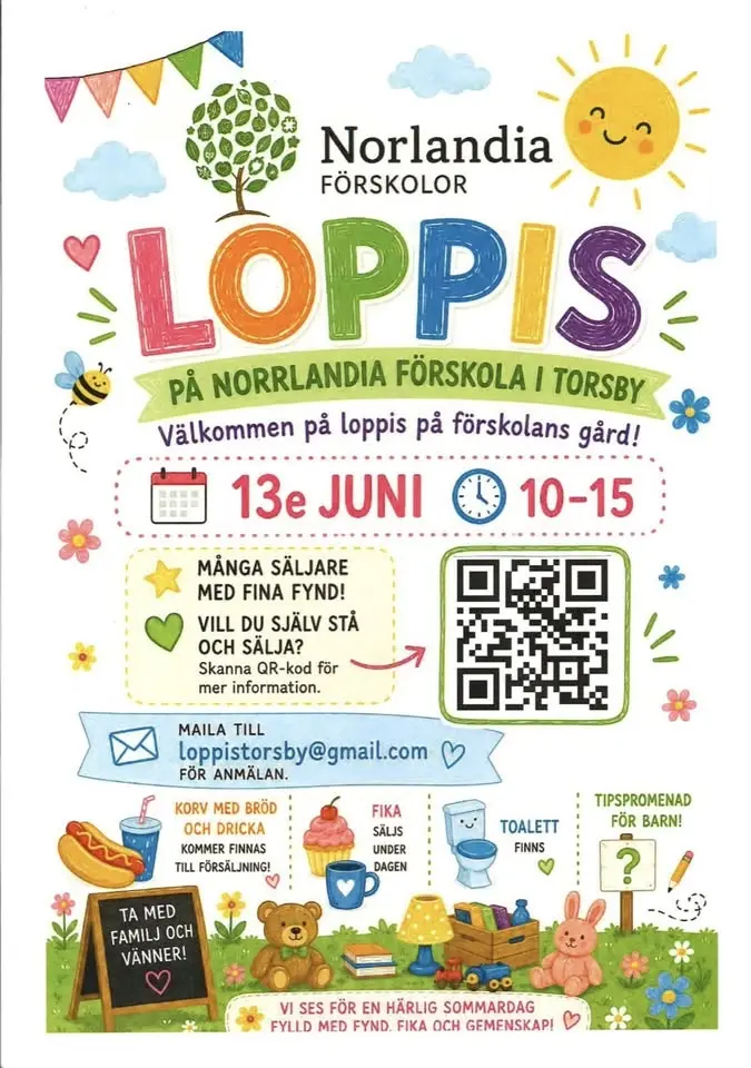 Loppis på Norrlandia förskola Torsby Värmdö