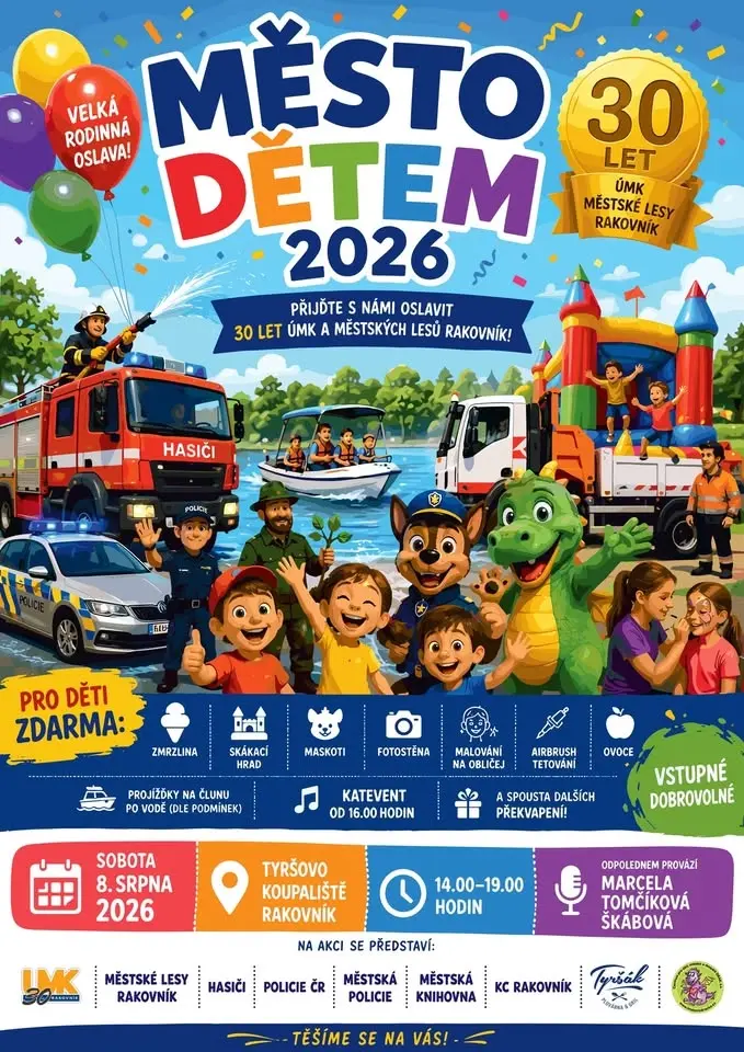 🎉MĚSTO DĚTEM 2026 – 30 let ÚMK a Městských lesů Rakovník🎉