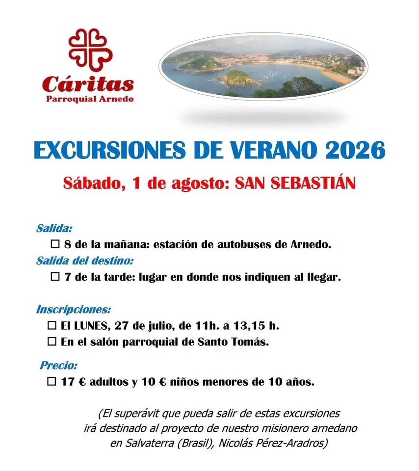 Excursión de verano a la playa 2026: SAN SEBASTIÁN