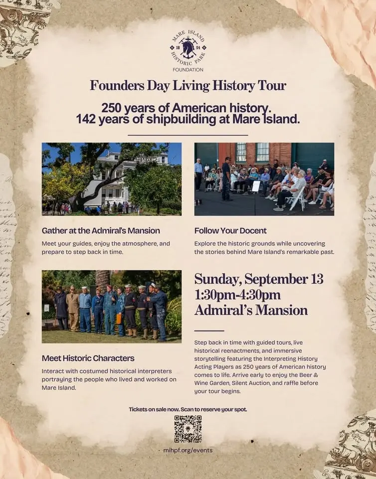 Founders Day Living History Tour: 250 years of American history. 142 years of shipbuilding at Mare I