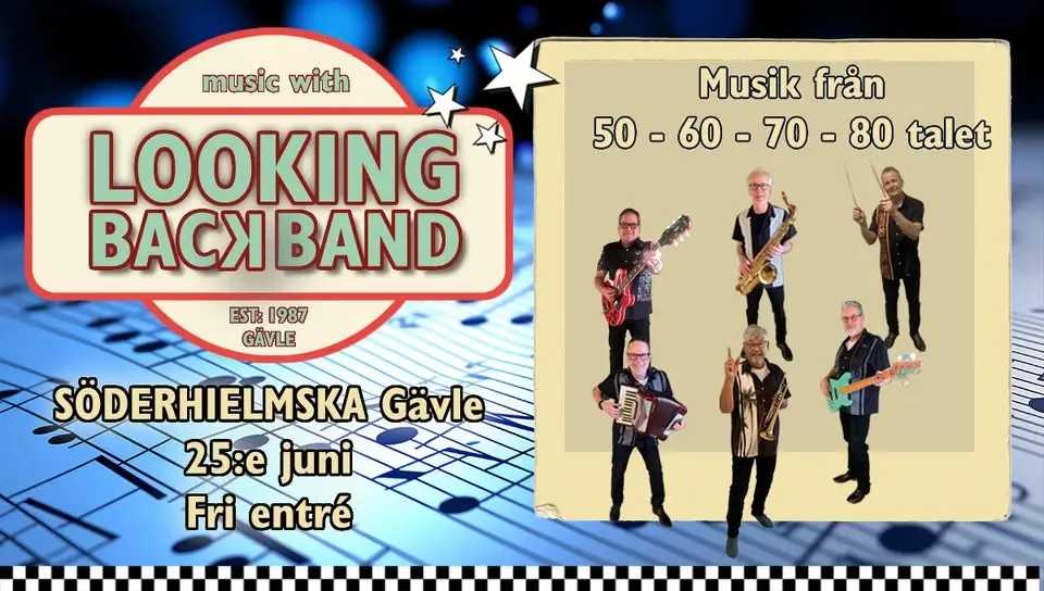 Premiär för live i vår trädgård med Looking Back Band torsd 25/6 kl 20.30. Fri entré.