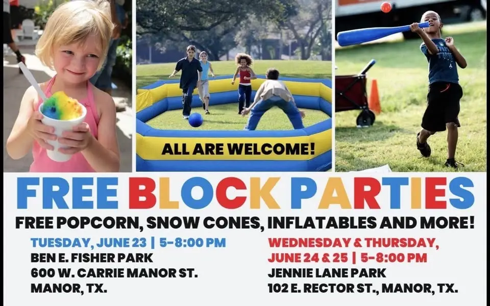 FREE Summer Block Parties in Manor!