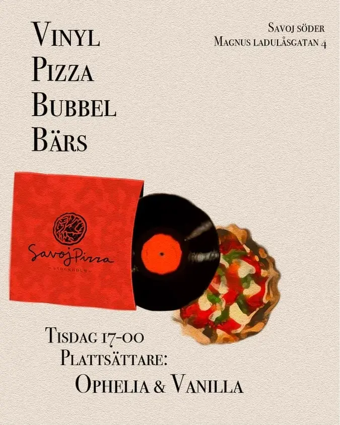 Vinyl Pizza Bubbel Bärs