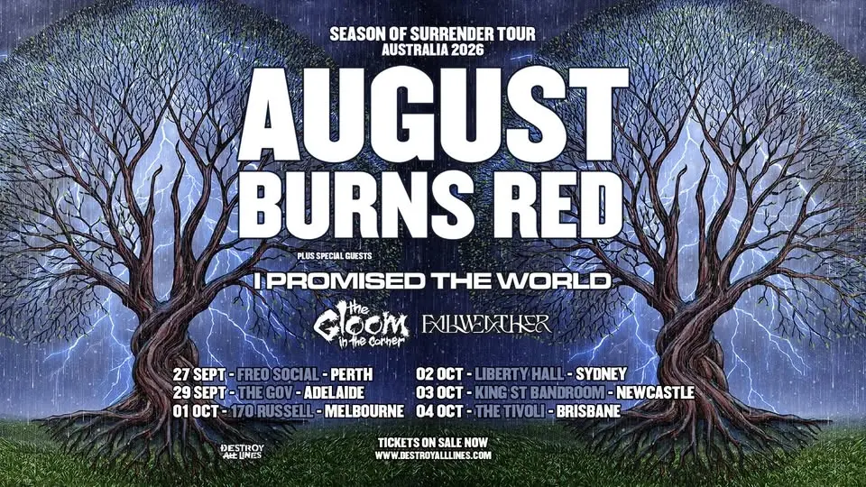 August Burns Red - 'Season of Surrender' Australia with I Promised The World (US) - Newcastle