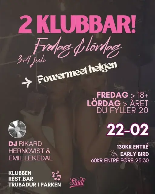 Powermeet-klubben på Stadt – Fredag (18+)